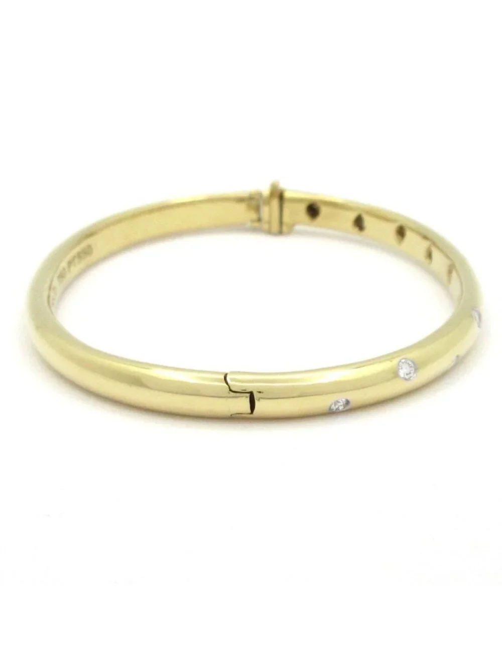 Tiffany & Co Bangle Dots 18k Yellow Gold Diamond 0.03 Carat Bracelet